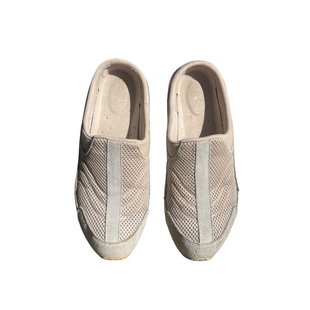 Beige Mesh Suede Slip On Mules Sneakers Size 8 Easy Spirit Traveltime